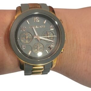 Michael Kors Rose Gold & Silicone Chronograph Watch